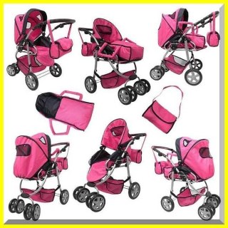 Wózek nowy dla lalek model 7 funkcyjny 9661