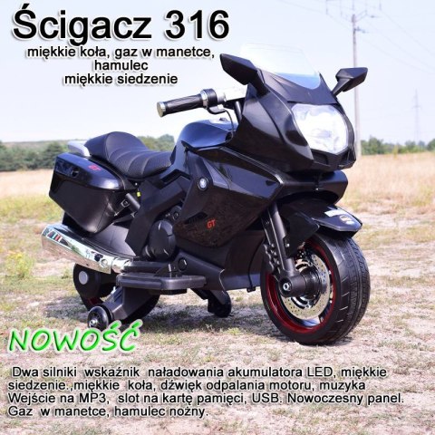 WIELKI SUPER SZYBKI MOTOR ŚCIGACZ F316, MIĘKKIE KOŁA, MIĘKKIE SIEDZENIE, GAZ W RĄCZCE, HAMULEC XMX316 WIELKI SUPER SZYBKI MOTOR ŚCIGACZ F316, MIĘKKIE KOŁA, MIĘKKIE SIEDZENIE, GAZ W RĄCZCE, HAMULEC XMX316