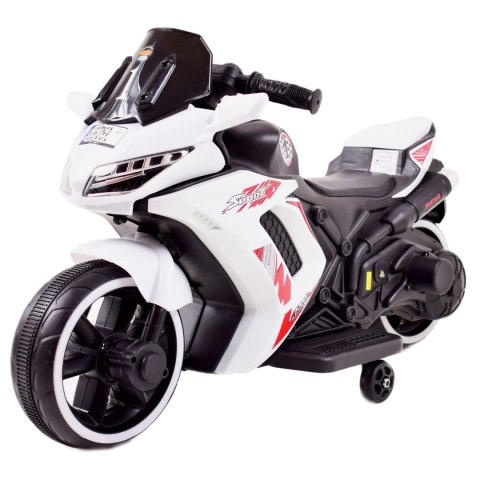 MOTOR ŚCIGACZ SPORT 1 Z OPARCIEM, ŚWIECĄCE KOŁA, DWA SILNIKI /DM1600 MOTOR ŚCIGACZ SPORT 1 Z OPARCIEM, ŚWIECĄCE KOŁA, DWA SILNIKI /DM1600