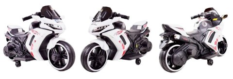 MOTOR ŚCIGACZ SPORT 1 Z OPARCIEM, ŚWIECĄCE KOŁA, DWA SILNIKI /DM1600 MOTOR ŚCIGACZ SPORT 1 Z OPARCIEM, ŚWIECĄCE KOŁA, DWA SILNIKI /DM1600