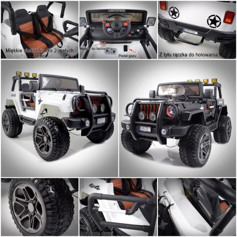 MEGA JEEP 4X4 Z REDUKTOREM NAPĘDU EXCLUSIVE, WOLNY START,MIĘKKIE KOŁA, 2x12V 10 Ah/WXE1688 MEGA JEEP 4X4 Z REDUKTOREM NAPĘDU EXCLUSIVE, WOLNY START,MIĘKKIE KOŁA, 2x12V 10 Ah/WXE1688