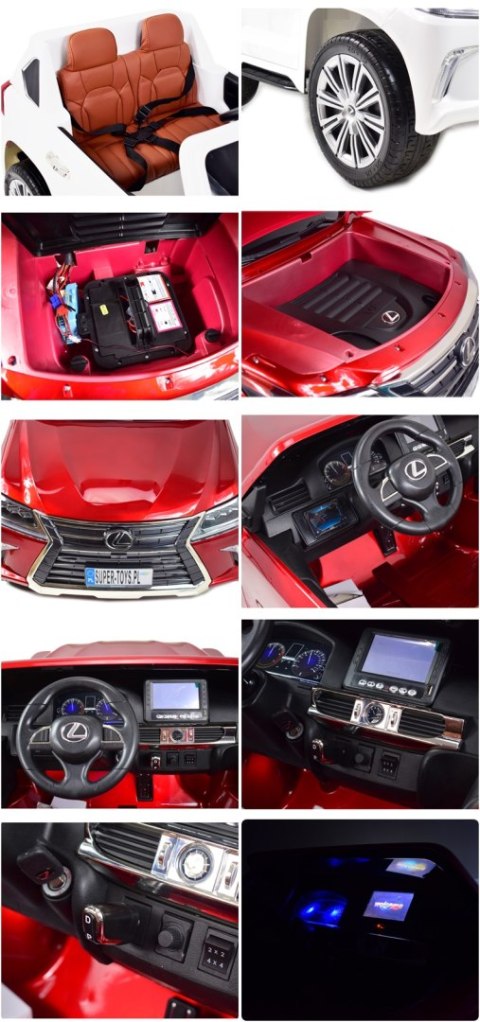 LEXUS LX-570 LAKIER, MP4, MIĘKKIE KOŁA, MIĘKKIE SIEDZENIE, PEŁNA OPCJA 2X12V/LX570 LEXUS LX-570 LAKIER, MP4, MIĘKKIE KOŁA, MIĘKKIE SIEDZENIE, PEŁNA OPCJA 2X12V/LX570