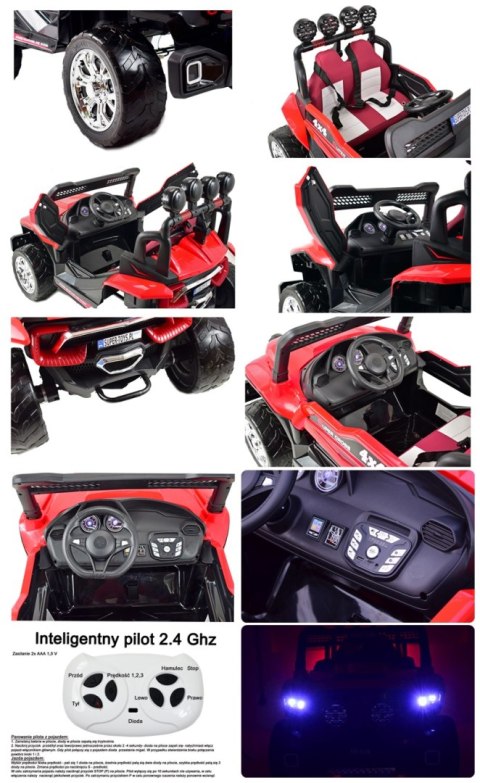 MEGA BUGGY SUPER CROSS 4X4, FUNKCJA BUJANIA, MIEKKIE KOŁA, MIĘKKIE SIEDZENIE/FB918