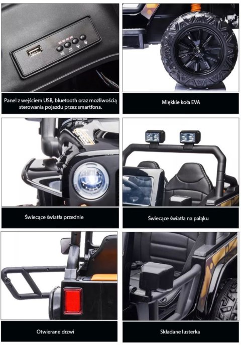 MEGA JEEP 4 SPEED DLA DZIECKA I DLA RODZICA 4x4, DO 100 kg - STEROWANIE TELEFONEM, WALIZKA - HIT/XB1118 MEGA JEEP 4 SPEED DLA DZIECKA I DLA RODZICA 4x4, DO 100 kg - STEROWANIE TELEFONEM, WALIZKA - HIT/XB1118