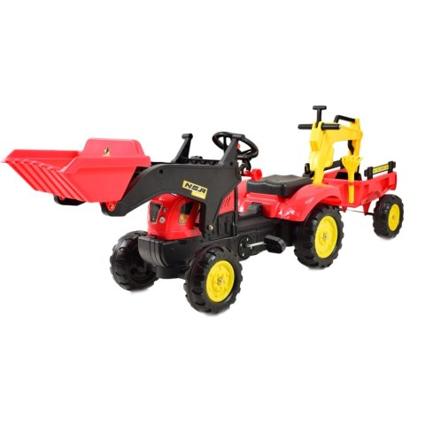 TRAKTOR NA PEDAŁY Z PRZYCZEPĄ, ŁYŻKĄ I KOPARKĄ/ TR3009 TRAKTOR NA PEDAŁY Z PRZYCZEPĄ, ŁYŻKĄ I KOPARKĄ/ TR3009