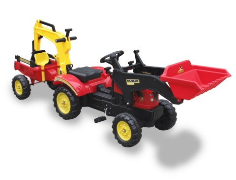 TRAKTOR NA PEDAŁY Z PRZYCZEPĄ, ŁYŻKĄ I KOPARKĄ/ TR3009 TRAKTOR NA PEDAŁY Z PRZYCZEPĄ, ŁYŻKĄ I KOPARKĄ/ TR3009