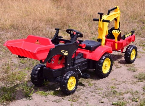 TRAKTOR NA PEDAŁY Z PRZYCZEPĄ, ŁYŻKĄ I KOPARKĄ/ TR3009 TRAKTOR NA PEDAŁY Z PRZYCZEPĄ, ŁYŻKĄ I KOPARKĄ/ TR3009