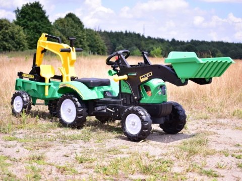 TRAKTOR NA PEDAŁY Z PRZYCZEPĄ, ŁYŻKĄ I KOPARKĄ/ TR3009 TRAKTOR NA PEDAŁY Z PRZYCZEPĄ, ŁYŻKĄ I KOPARKĄ/ TR3009
