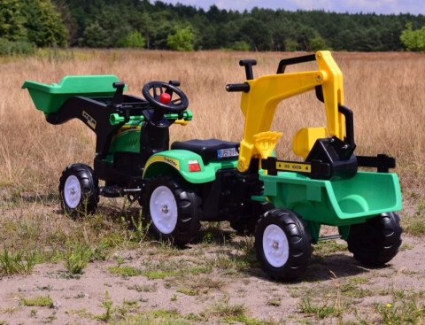 TRAKTOR NA PEDAŁY Z PRZYCZEPĄ, ŁYŻKĄ I KOPARKĄ/ TR3009 TRAKTOR NA PEDAŁY Z PRZYCZEPĄ, ŁYŻKĄ I KOPARKĄ/ TR3009