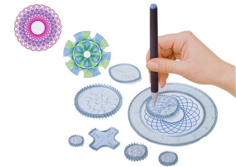 Zestaw Geometryczny Spirograf Kółka Pisaki Modelina 28 El Zestaw Geometryczny Spirograf Kółka Pisaki Modelina 28 El