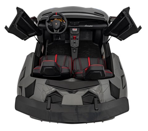 Auto Lamborghini Aventador SV na akumulator dla 2 dzieci Szary + Pilot 2,4 GHz + Pianka EVA + Audio LED