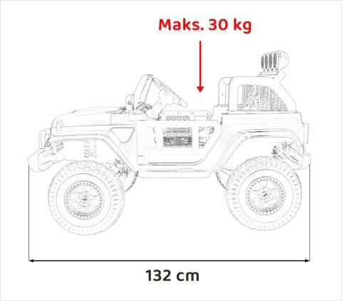 Auto terenowe OFF-ROAD 3.0 dla dzieci Czarny + Pilot + Wolny Start + Pasy + Audio LED