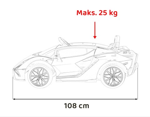 Lamborghini SIAN na akumulator dla dzieci Czerwony + Pilot + EVA + Wolny Start + Audio LED