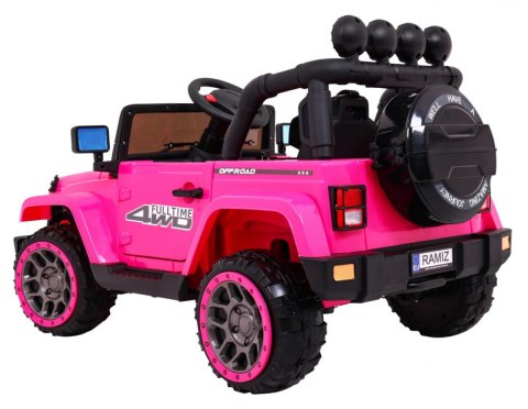 Auto Terenowe Full Time 4WD dla dzieci Różowy + Napęd 4x4 + Pilot + Audio LED + Schowek