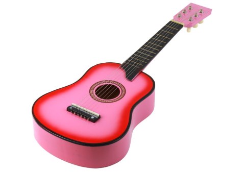 Gitara Drewniana Klasyczna z Kostką Różowa 60 cm Gitara Drewniana Klasyczna z Kostką Różowa 60 cm