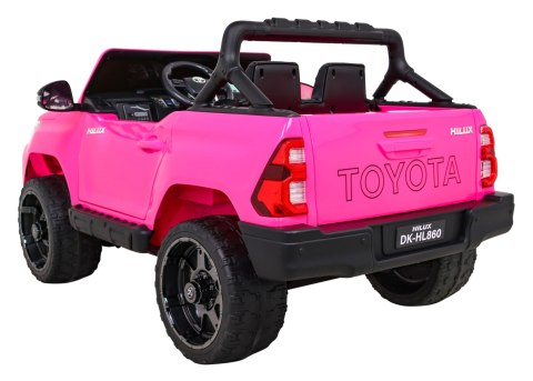 Toyota Hilux na akumulator dla dzieci Różowy + Napęd 4x4 + Pilot + 2 bagażniki + Radio MP3 + LED