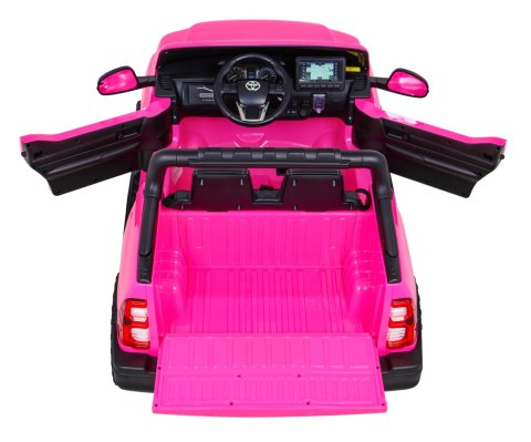 Toyota Hilux na akumulator dla dzieci Różowy + Napęd 4x4 + Pilot + 2 bagażniki + Radio MP3 + LED