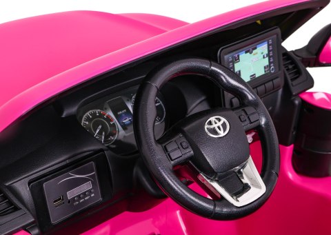 Toyota Hilux na akumulator dla dzieci Różowy + Napęd 4x4 + Pilot + 2 bagażniki + Radio MP3 + LED