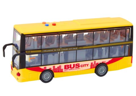 Autobus Piętrowy 1:16 Światła Dźwięki Napęd Frykcyjny Żółty Autobus Piętrowy 1:16 Światła Dźwięki Napęd Frykcyjny Żółty