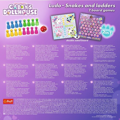 Gra 2w1 Chińczyk - Węże i drabiny Gabbys Dollhouse 02590 Gra 2w1 Chińczyk - Węże i drabiny Gabbys Dollhouse 02590