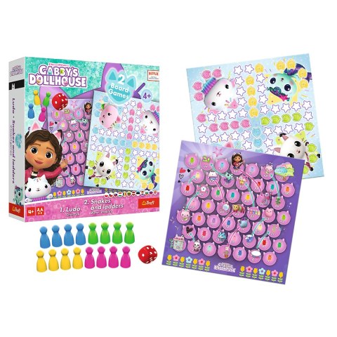 Gra 2w1 Chińczyk - Węże i drabiny Gabbys Dollhouse 02590 Gra 2w1 Chińczyk - Węże i drabiny Gabbys Dollhouse 02590