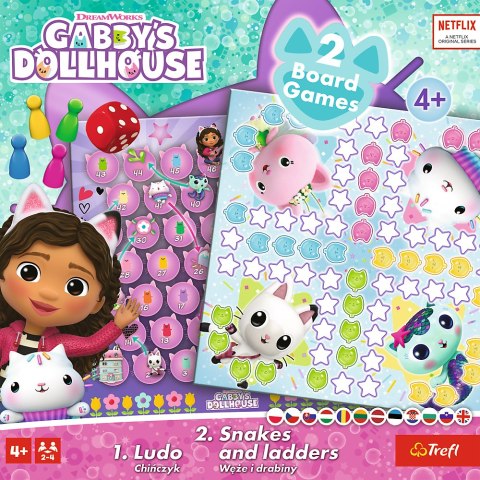 Gra 2w1 Chińczyk - Węże i drabiny Gabbys Dollhouse 02590 Gra 2w1 Chińczyk - Węże i drabiny Gabbys Dollhouse 02590