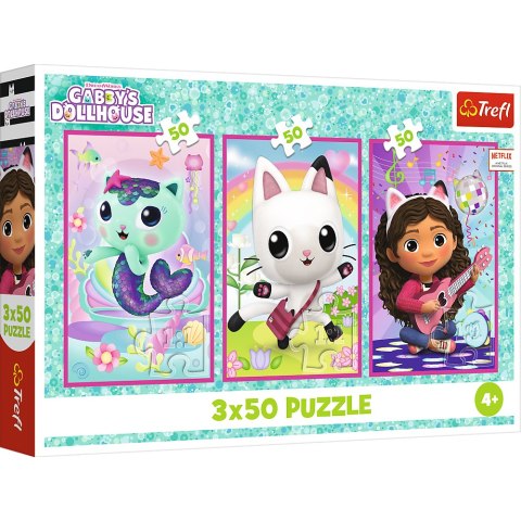 Puzzle - 3x50 - Poznajcie Gabby i kotki - Universal Gabbys Dollhouse Trefl 34876 Puzzle - 3x50 - Poznajcie Gabby i kotki - Universal Gabbys Dollhouse Trefl 34876
