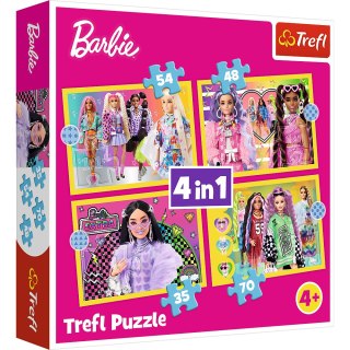 Puzzle - 4w1 - Wesoły świat Barbie / Mattel, Barbie 34626