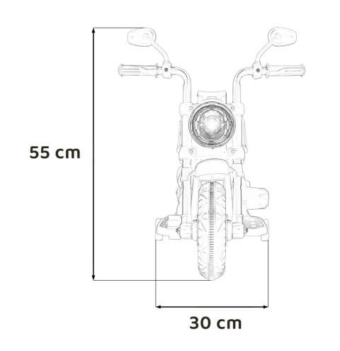 Motorek Chopper FASTER na akumulator dla dzieci Czerwony + Radio FM + Panel audio + LED