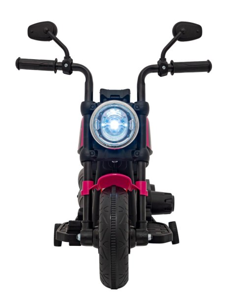 Motorek Chopper FASTER na akumulator dla dzieci Różowy + Radio FM + Panel audio + LED
