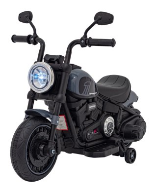 Motorek Chopper FASTER na akumulator dla dzieci Szary + Radio FM + Panel audio + LED