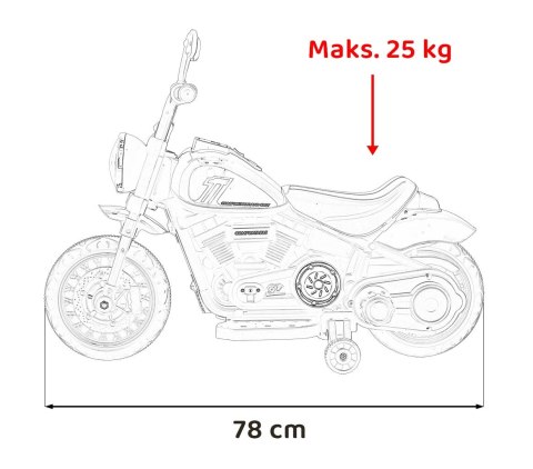 Motorek Chopper FASTER na akumulator dla dzieci Szary + Radio FM + Panel audio + LED