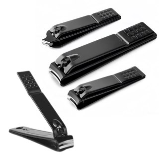 Zestaw Obcinaczek Do Paznokci 3 Sztuki Duża Mała Skośna Czarne