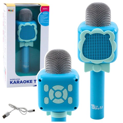 Bezprzewodowy Mikrofon Bluetooth Karaoke Nagrywanie Zmiana Głosu Niebieski Bezprzewodowy Mikrofon Bluetooth Karaoke Nagrywanie Zmiana Głosu Niebieski