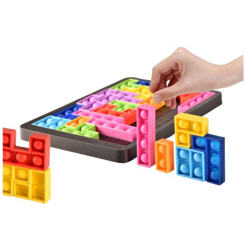 Gra Tetris Pop-It Układanka Puzzle 3w1 Sensoryczna Kolorowa 27el Gra Tetris Pop-It Układanka Puzzle 3w1 Sensoryczna Kolorowa 27el