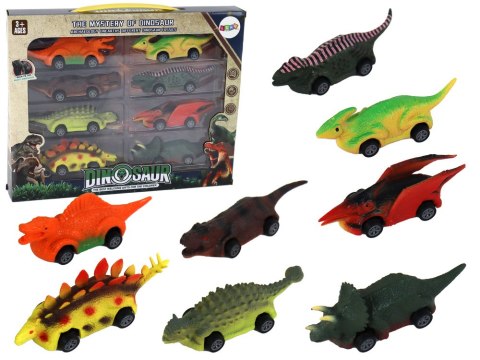 Zestaw Resoraków Dinozaury Samochodziki Kolorowe 8 Sztuk Zestaw Resoraków Dinozaury Samochodziki Kolorowe 8 Sztuk