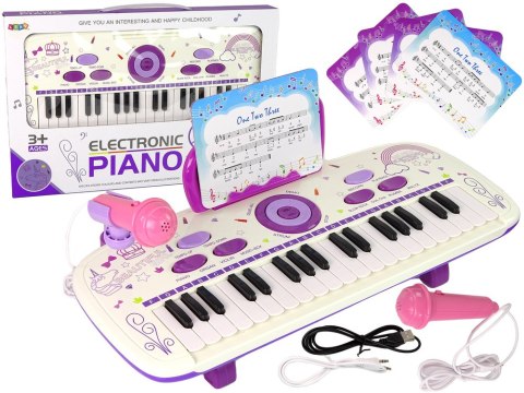 Elektryczne Pianino Keyboard Dla Dzieci Różowy Nuty USB MP3 Elektryczne Pianino Keyboard Dla Dzieci Różowy Nuty USB MP3