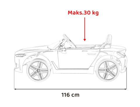 Autko BMW i4 na akumulator dla dzieci Złoty + Wolny Start + EVA + Ekoskóra + Audio LED + Pilot