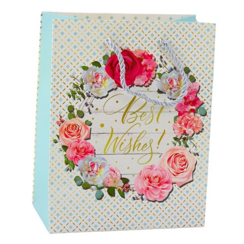 Torba Prezentowa Wzory Kwiaty Best Wishes 23 x 18 x 10,5 cm Torba Prezentowa Wzory Kwiaty Best Wishes 23 x 18 x 10,5 cm