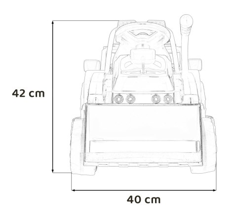 Traktor Spychacz G320 dla najmłodszych dzieci Czerwony + Ruchoma łyżka + Melodie + Klakson + Światła LED