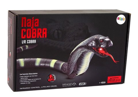 Zdalnie Sterowany Wąż Kobra Na Pilota 44 cm Długości Zdalnie Sterowany Wąż Kobra Na Pilota 44 cm Długości