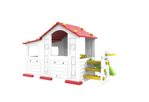 Duży Dom Z Przedsionkiem 4w1 Czerwony Dach