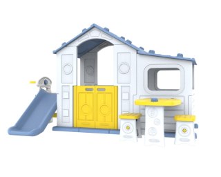 Duży Dom Z Przedsionkiem 4w1 Niebieski Dach