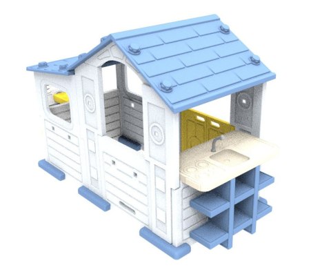 Duży Dom Z Przedsionkiem, Zjeżdżalnią i Zlewem Niebieski Dach