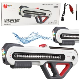 Duży Pistolet Karabin W12 Elektryczny Na Wodę LED Biały 60cm