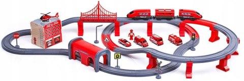 Zestaw Miasteczko Straż Pożarna Pociąg Czerwony 203 km/h Zestaw Miasteczko Straż Pożarna Pociąg Czerwony 203 km/h