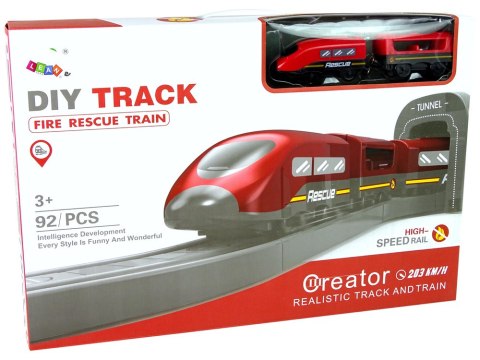 Zestaw Miasteczko Straż Pożarna Pociąg Czerwony 203 km/h Zestaw Miasteczko Straż Pożarna Pociąg Czerwony 203 km/h