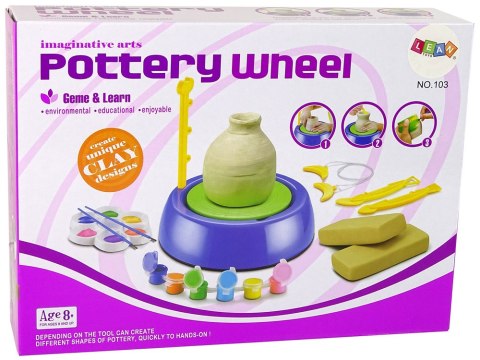 Zestaw DIY Koło Garncarskie Glina Farby Plastyczne Zestaw DIY Koło Garncarskie Glina Farby Plastyczne