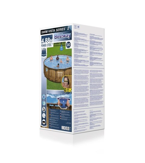 Basen ogrodowy stelażowy 488 x 122 cm Bestway 56725 Basen ogrodowy stelażowy 488 x 122 cm Bestway 56725
