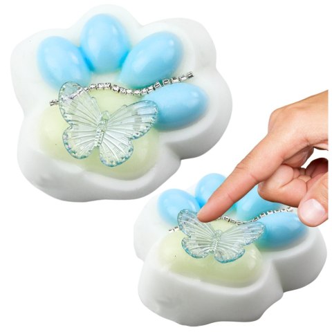 Gniotek Kocia Łapka Antystresowa Sensoryczna Squishy Ozdoby Biało-Niebieska Gniotek Kocia Łapka Antystresowa Sensoryczna Squishy Ozdoby Biało-Niebieska